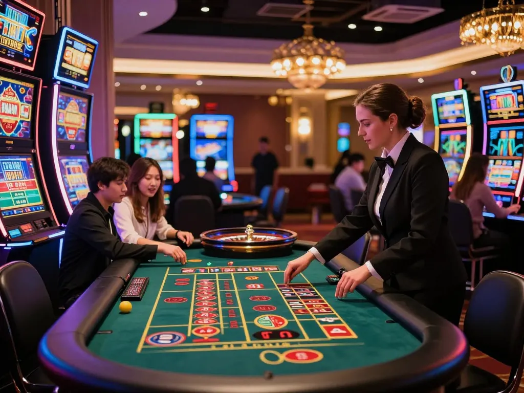 Experience exciting gameplay at lc88 com casino, featuring vibrant slot machines and roulette tables
