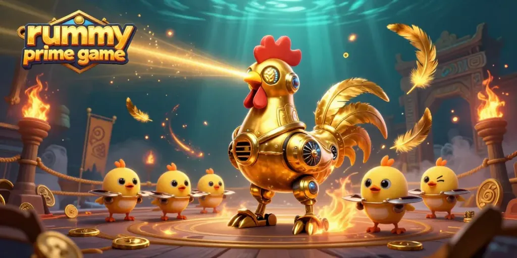Experience the thrilling rummy prime game with 3D cartoon characters and dynamic casino elements.
