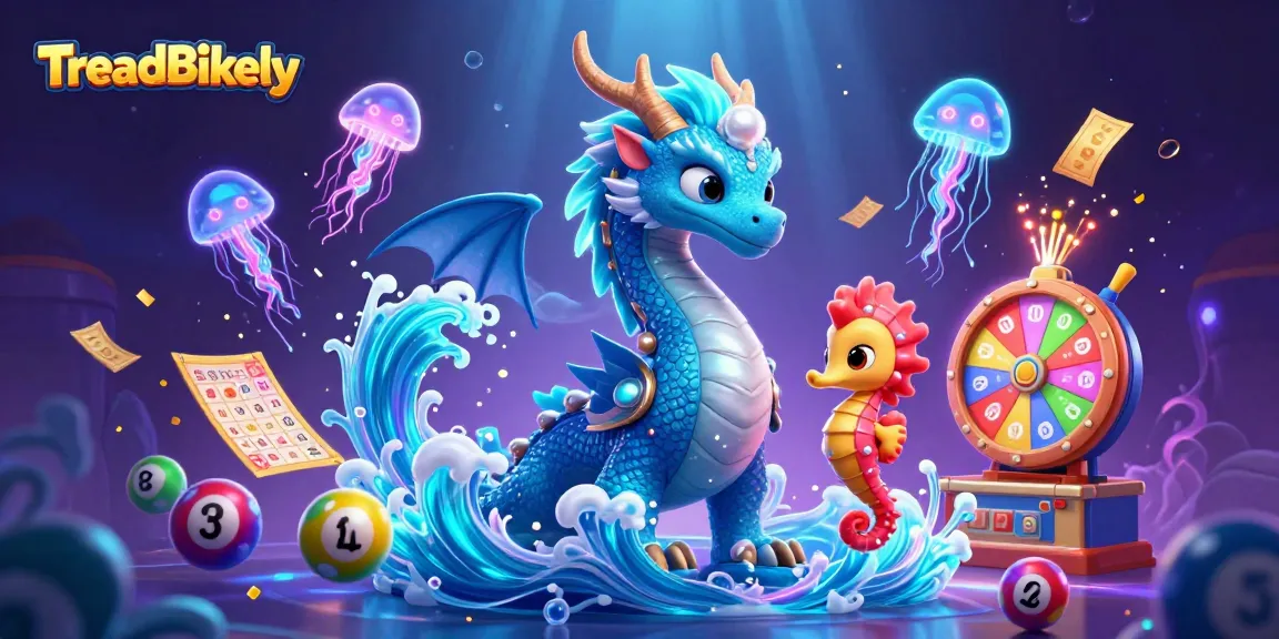 Engage with TreadBikely in a vibrant casino adventure showcasing dynamic lottery elements and magical creatures.