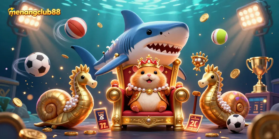 Engage with menangclub88 by betting with a dynamic underwater scene featuring a fierce hamster king.