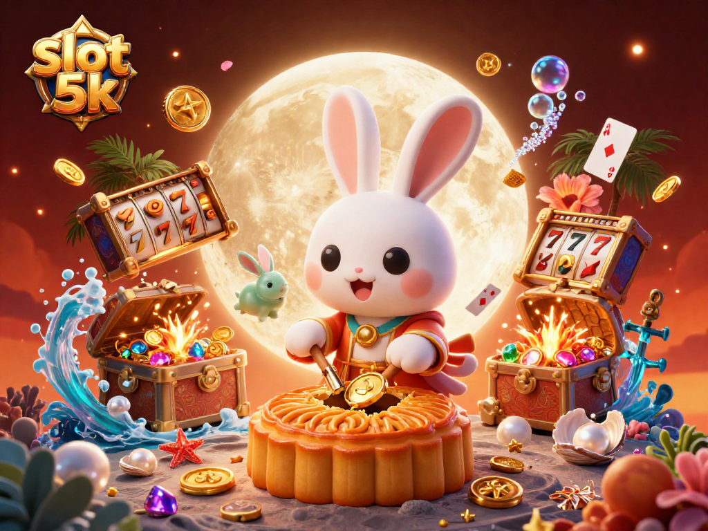 Experience slot 5k with a vibrant casino-themed illustration showcasing fortune-filled elements and characters.