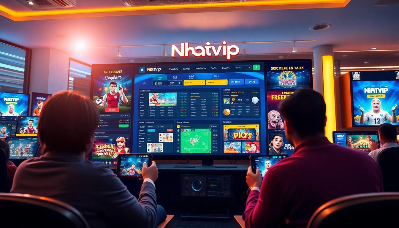 Nhat vip online gaming interface showcasing vibrant visuals and user engagement