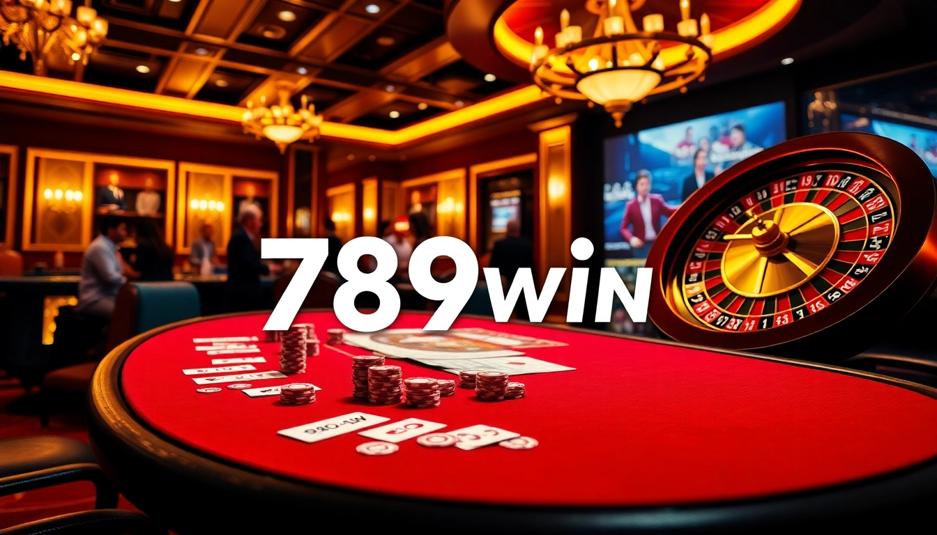 Experience exciting gaming action at 789win with stylish poker chips and vibrant casino tables.