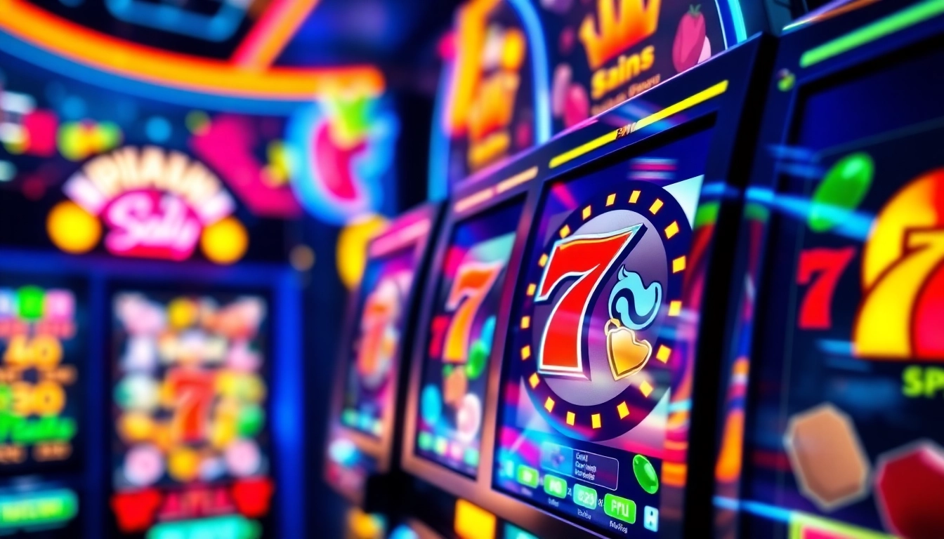 Menampilkan garasislot menarik dengan simbol mesin slot yang berputar dan latar belakang digital.
