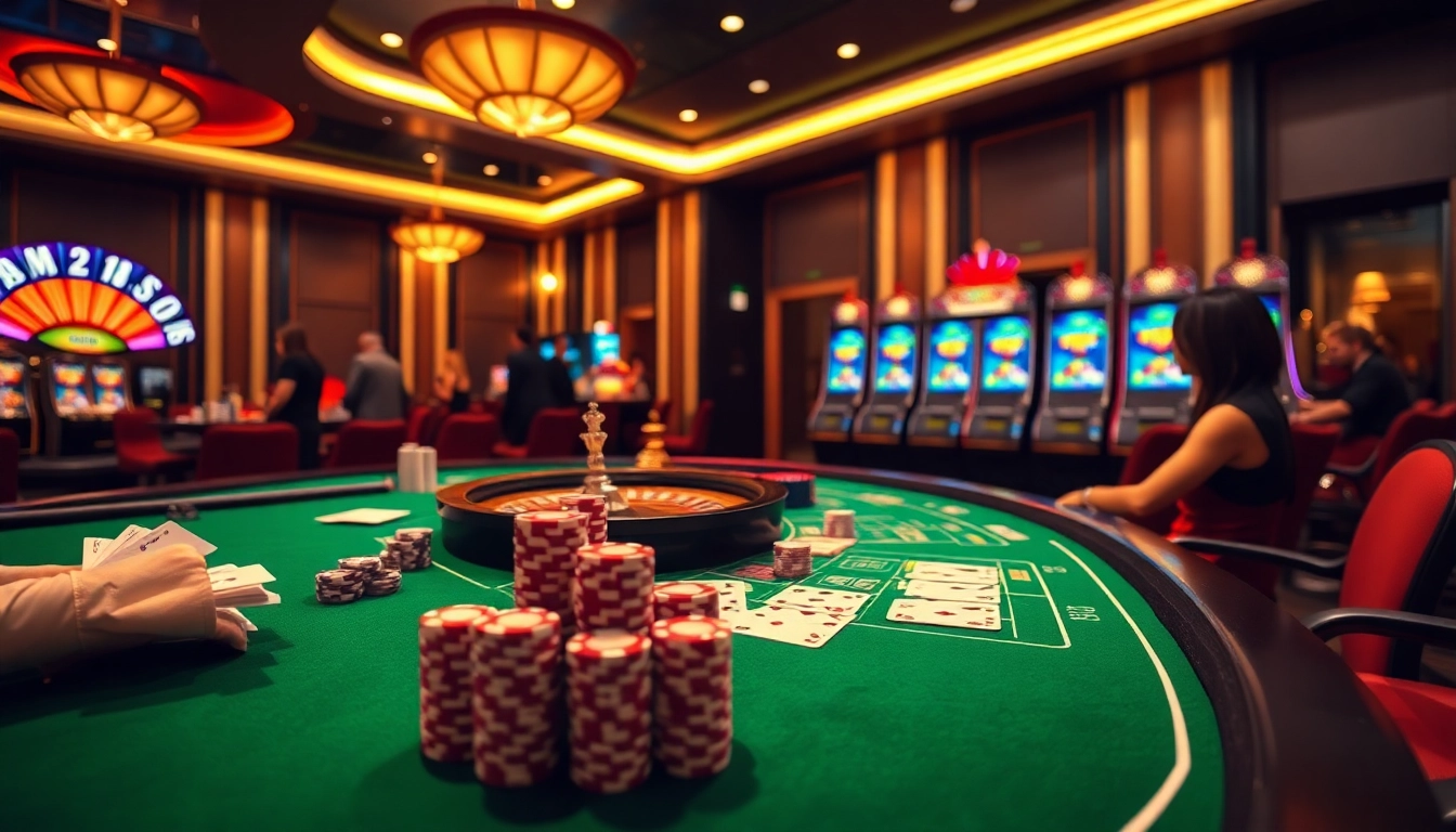 Engaged players testing their luck at SODO Casino's exquisite gaming tables.