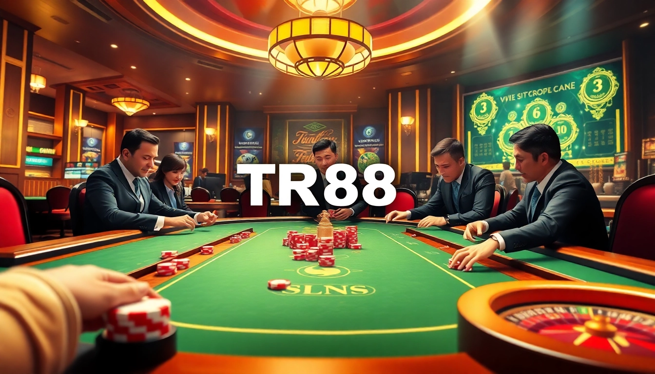 Experience the excitement of TR88 with players engaging in classic casino games.