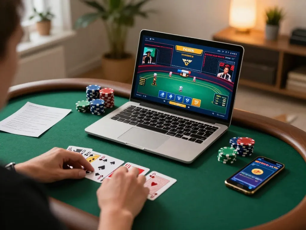 Engage in online poker with god55, showcasing vibrant gaming atmosphere and strategic notes.