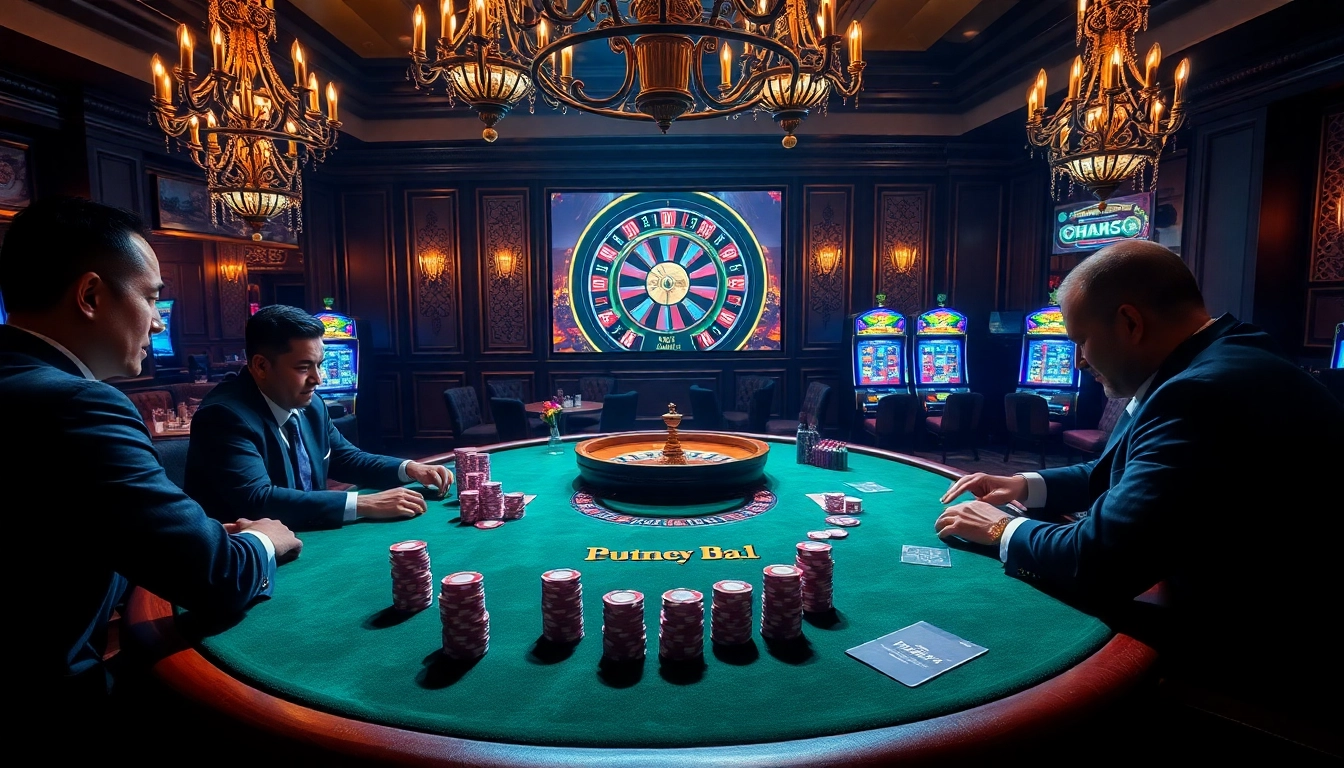 Experience high-stakes excitement at dh88 casino with beautifully designed poker tables and vibrant slot machines.
