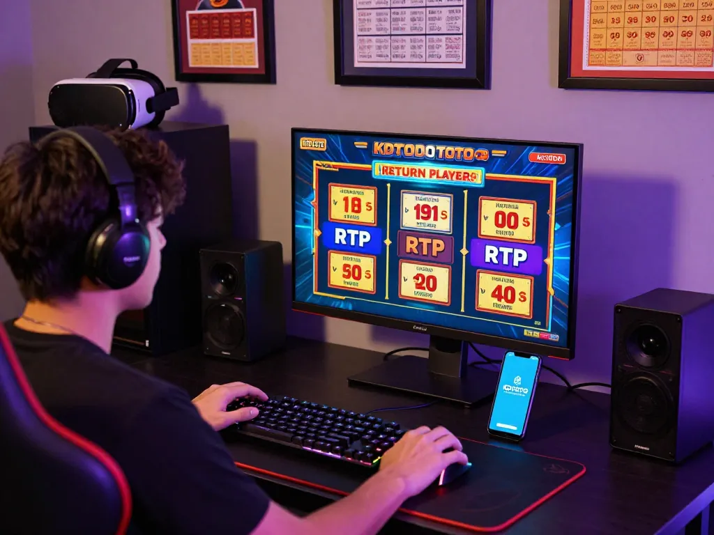 Engaged player enjoying KDTOTO's online Toto Slot games in an immersive setup.