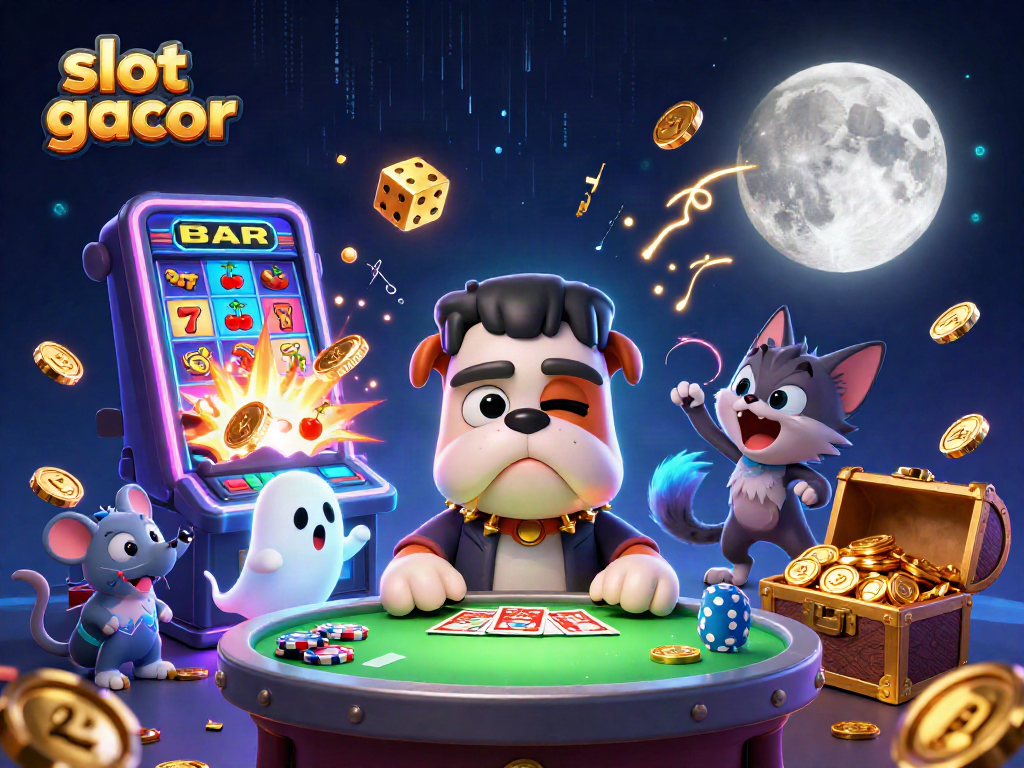 Experience thrilling gameplay with slot gacor, featuring a colorful 3D casino scene filled with excitement.