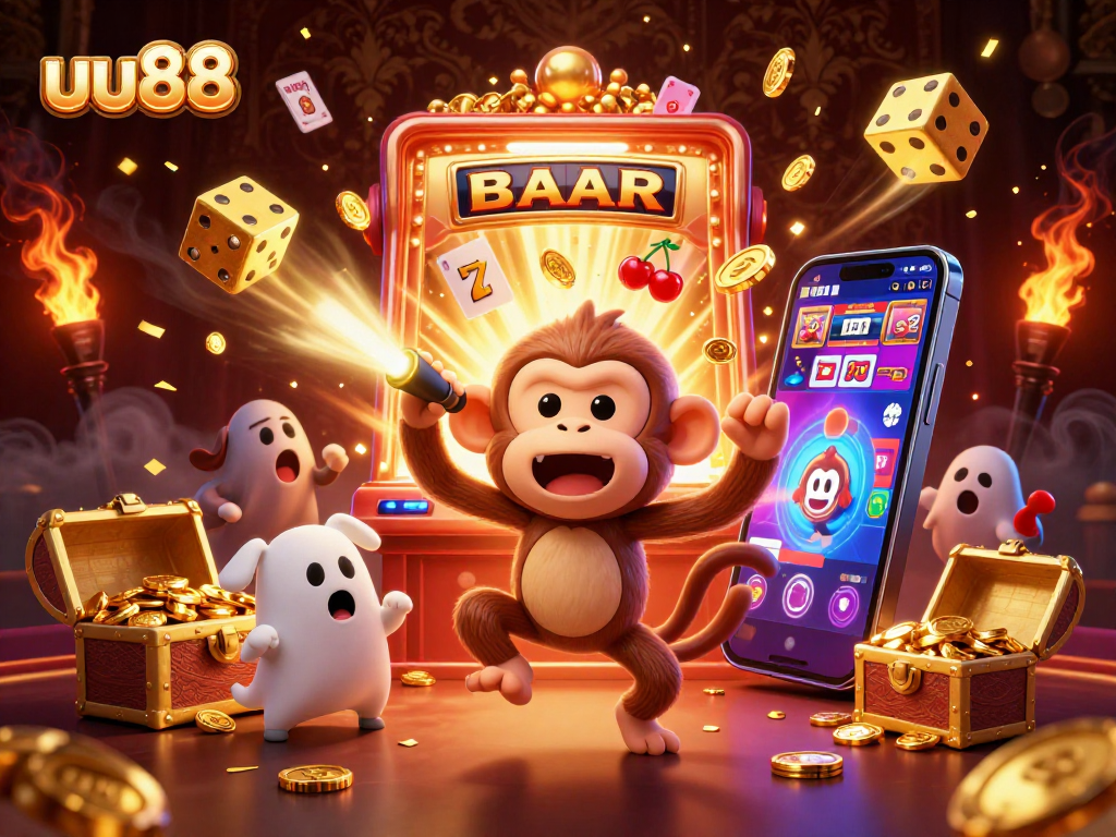 Discover the vibrant casino excitement with uu88 featuring a playful poltergeist monkey and ghost-hunter puppy.