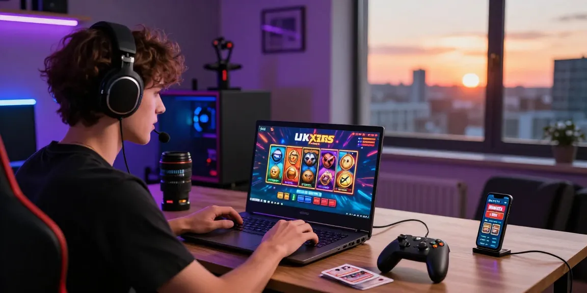 Player immersed in new UK slot sites while enjoying an exciting gaming experience at home.
