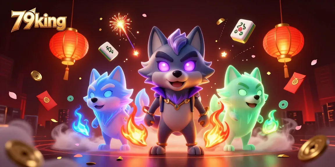 Bet on your luck with 79king in this ultra-detailed 3D casino scene featuring a shadow wolf.