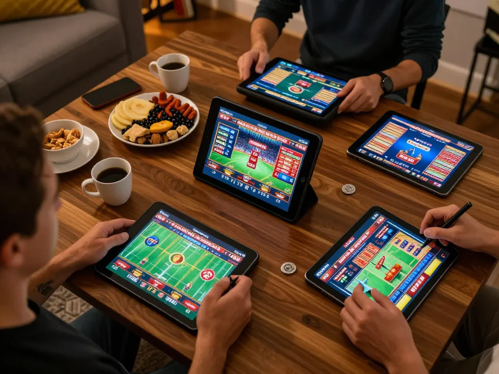 Engaging in sports betting with multiple screens showcasing Canada online casinos.
