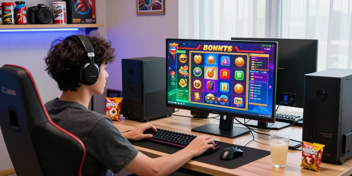 Player engaged with bonus buy slot game on cocomaya.co.uk, showcasing vibrant graphics and gaming environment.