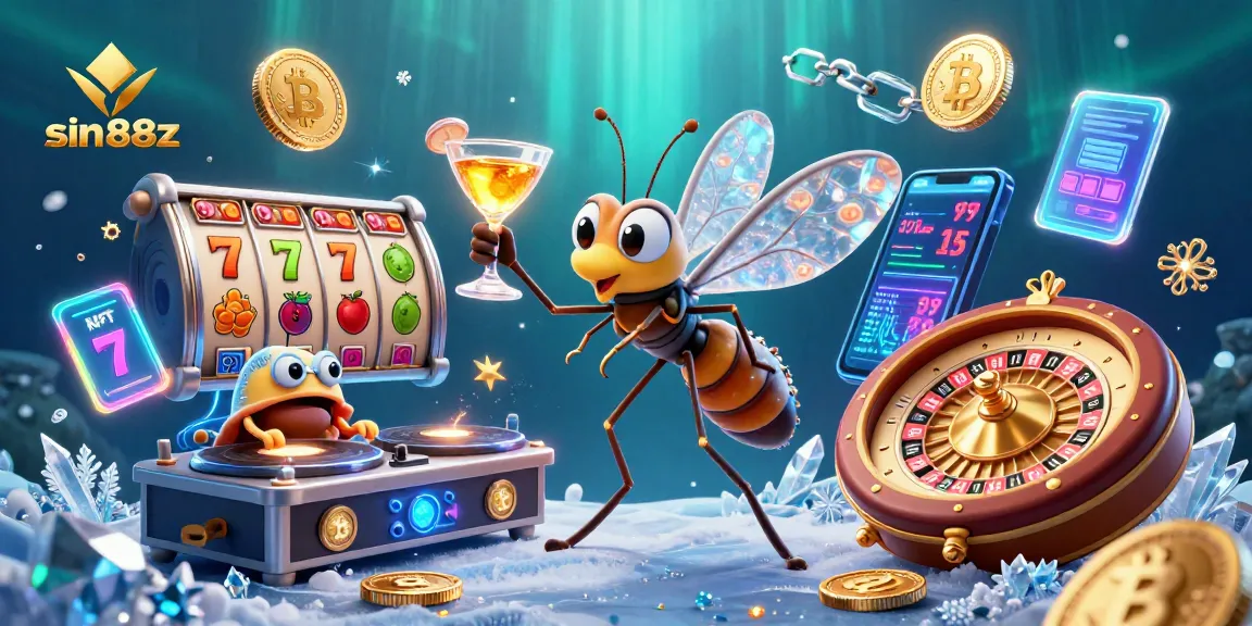 Experience thrilling gameplay with sin88z at a unique casino scene featuring crypto elements and vibrant characters.