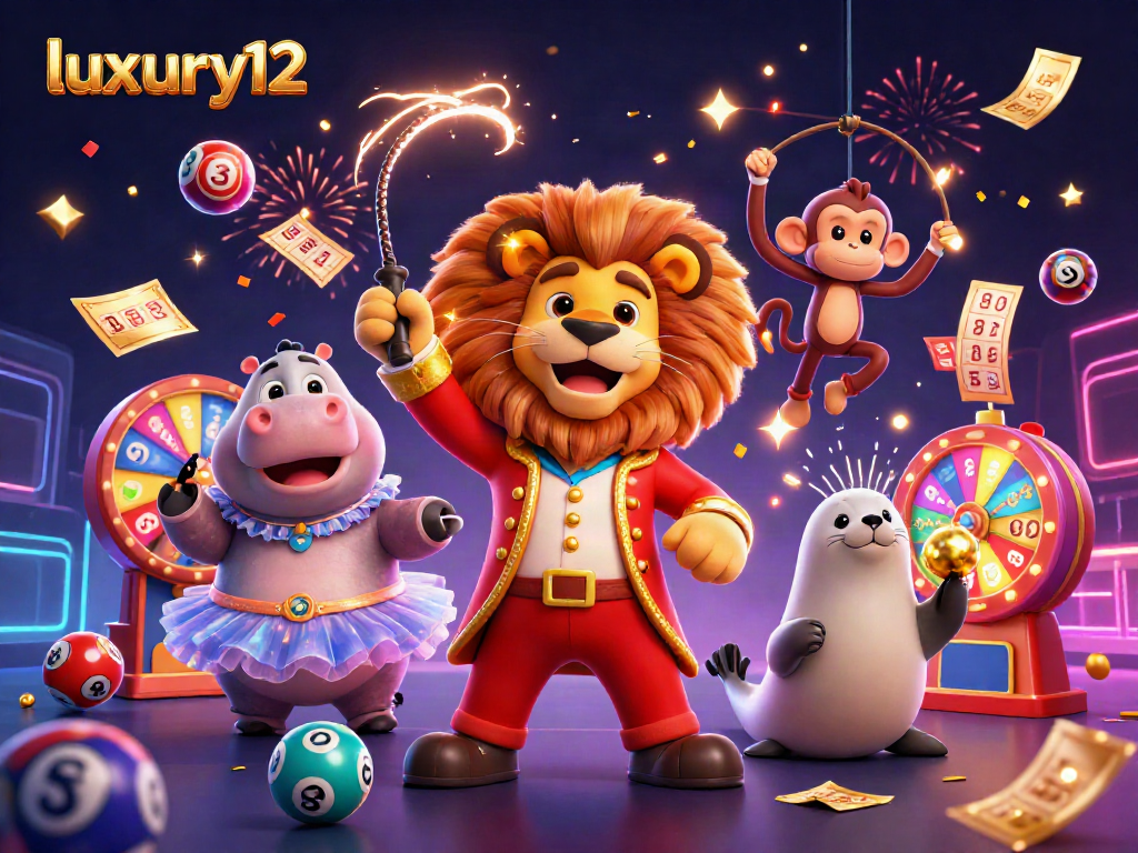Slot permainan lottery12 dengan karakter menarik dan elemen perjudian berwarna-warni.