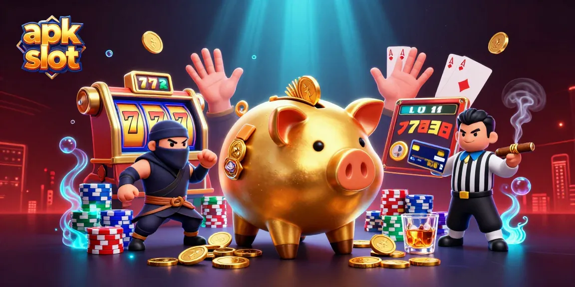 Experience thrilling gameplay with apk slot as characters celebrate grand wins in a vibrant casino setting.