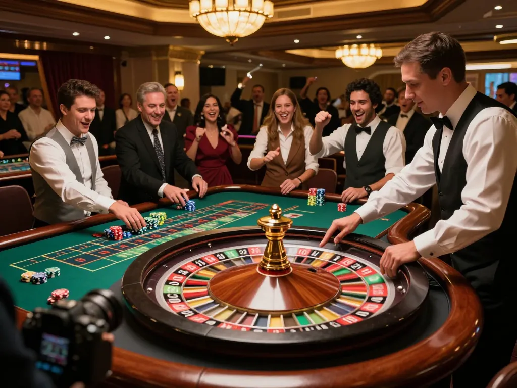 F168 roulette action in a dynamic casino scene with players placing bets on a vibrant table