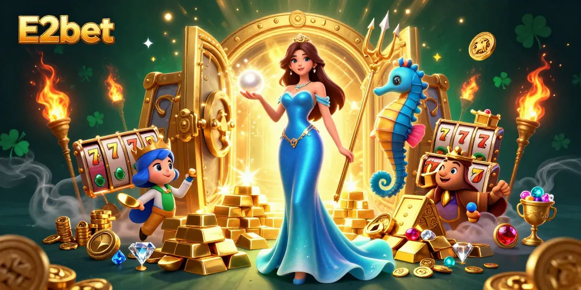 Win with E2bet in this vibrant 3D illustration showcasing online gaming excitement.