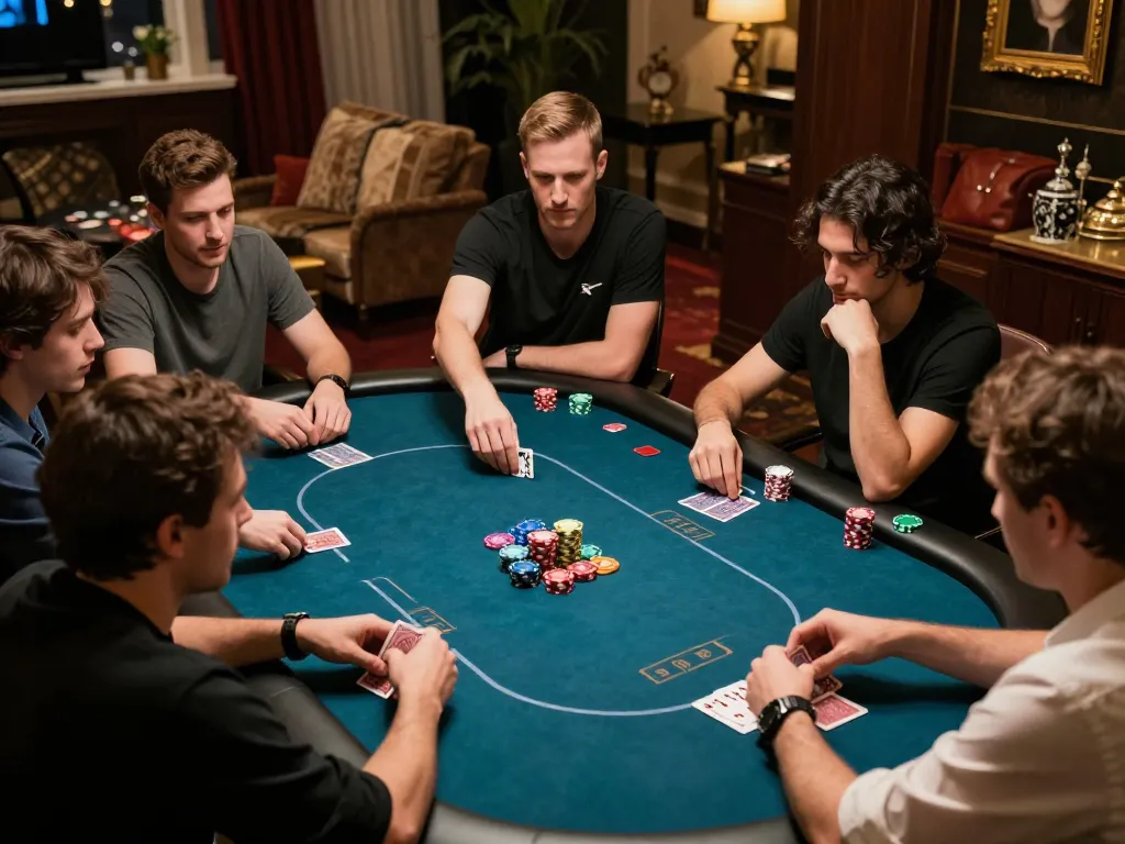 Pengalaman bermain poker yang menarik di rumah menekankan jus77 saat teman-teman membuat taruhan strategis