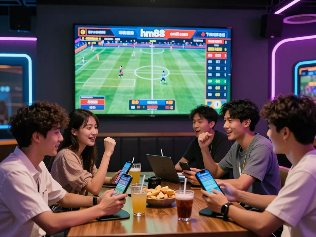 Exciting online betting experience on hm88 com in a vibrant gaming lounge.