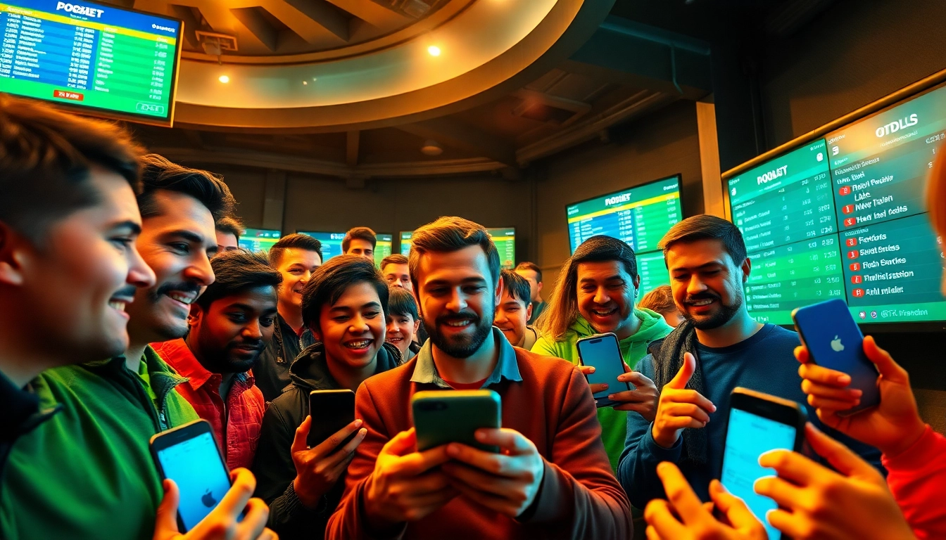 Exciting scene of kèo nhà cái betting with fans engaging in live sports betting atmosphere.
