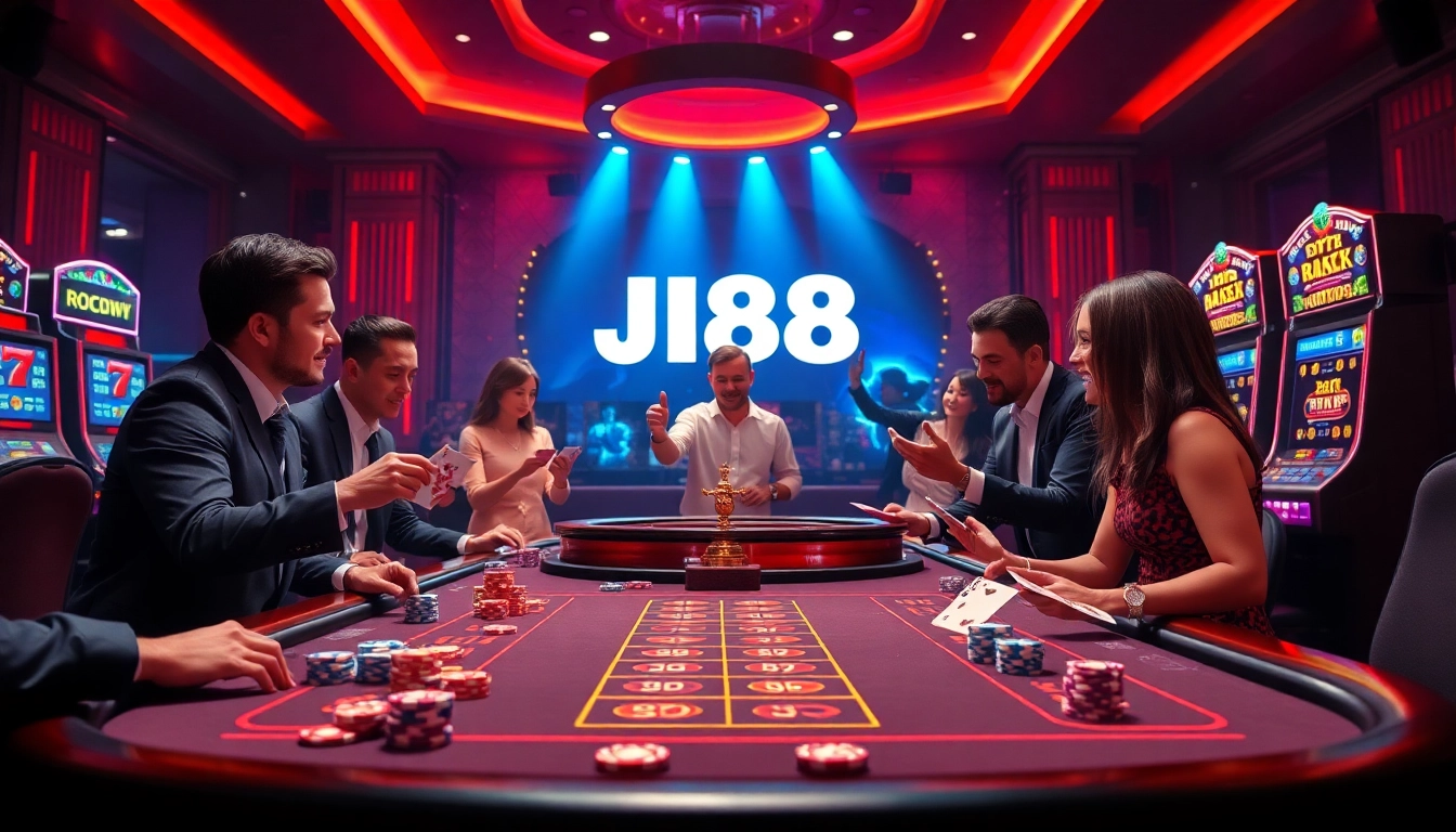 Experience the thrill of J88 gaming with vibrant casino action and lively poker gameplay.