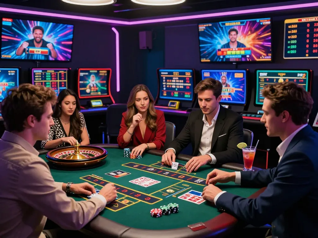 Players enjoying the thrilling online gaming experience at 3win, featuring live casino games and vibrant visuals.