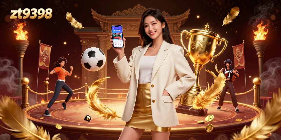 Immerse in zt9398's lively gaming world, showcasing sports betting excitement in an engaging illustration.