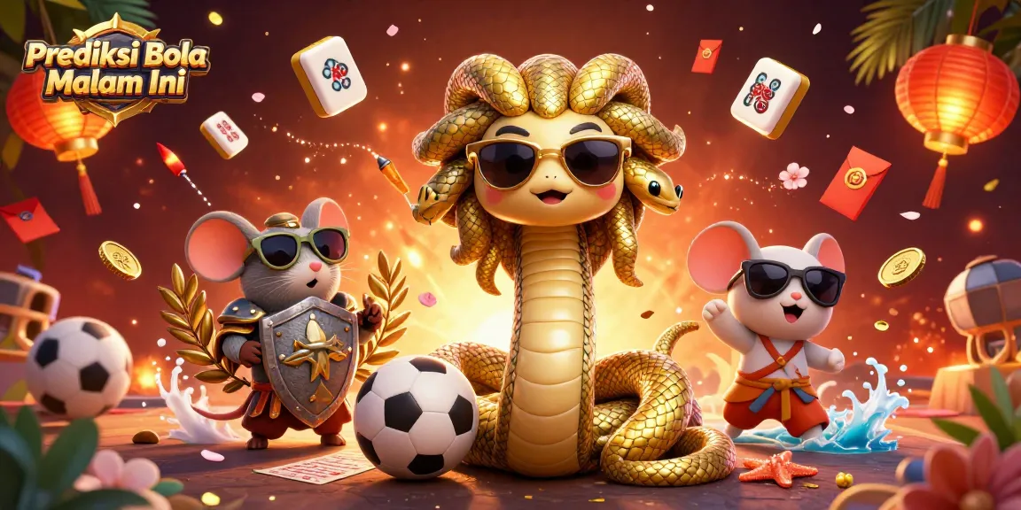 Bet on Prediksi Bola Malam Ini with dynamic sports elements and an energetic cartoon scene.