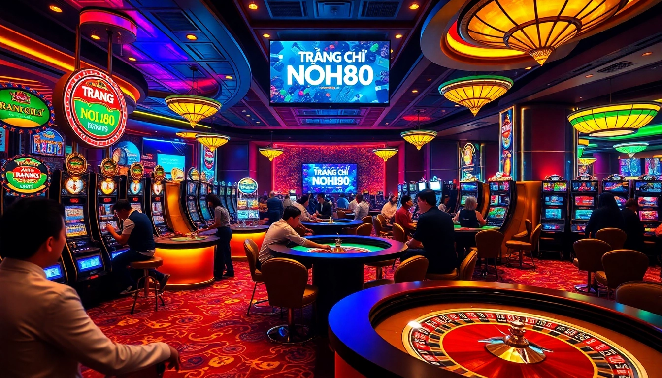 Experience the excitement at TRANG CHỦ NOHU90's vibrant casino floor featuring thrilling slot machines and engaging dealers.