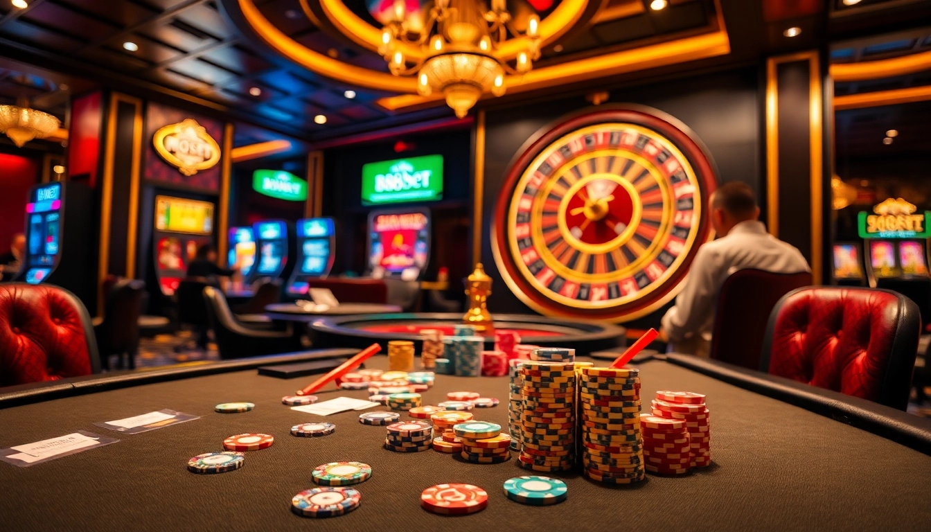 Players enjoying poker at a luxurious casino table featuring vibrant colors and exciting gameplay at 188bet.