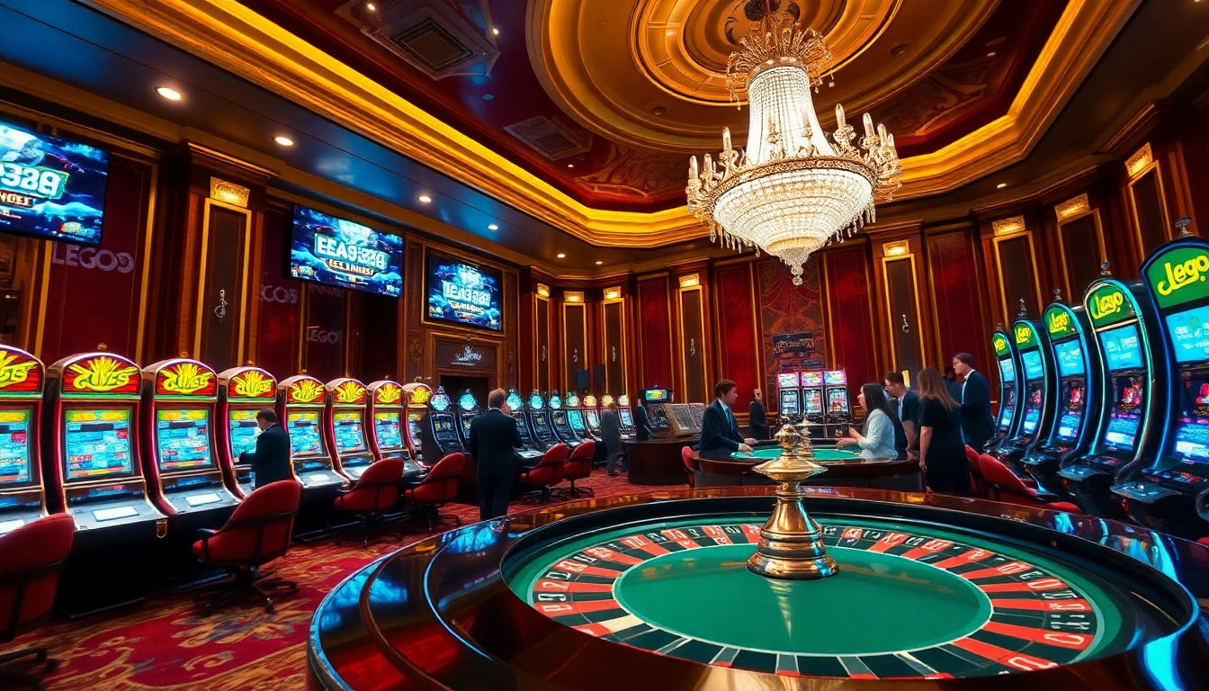 Players enjoying exciting games at a luxurious casino featuring lego138 branding.