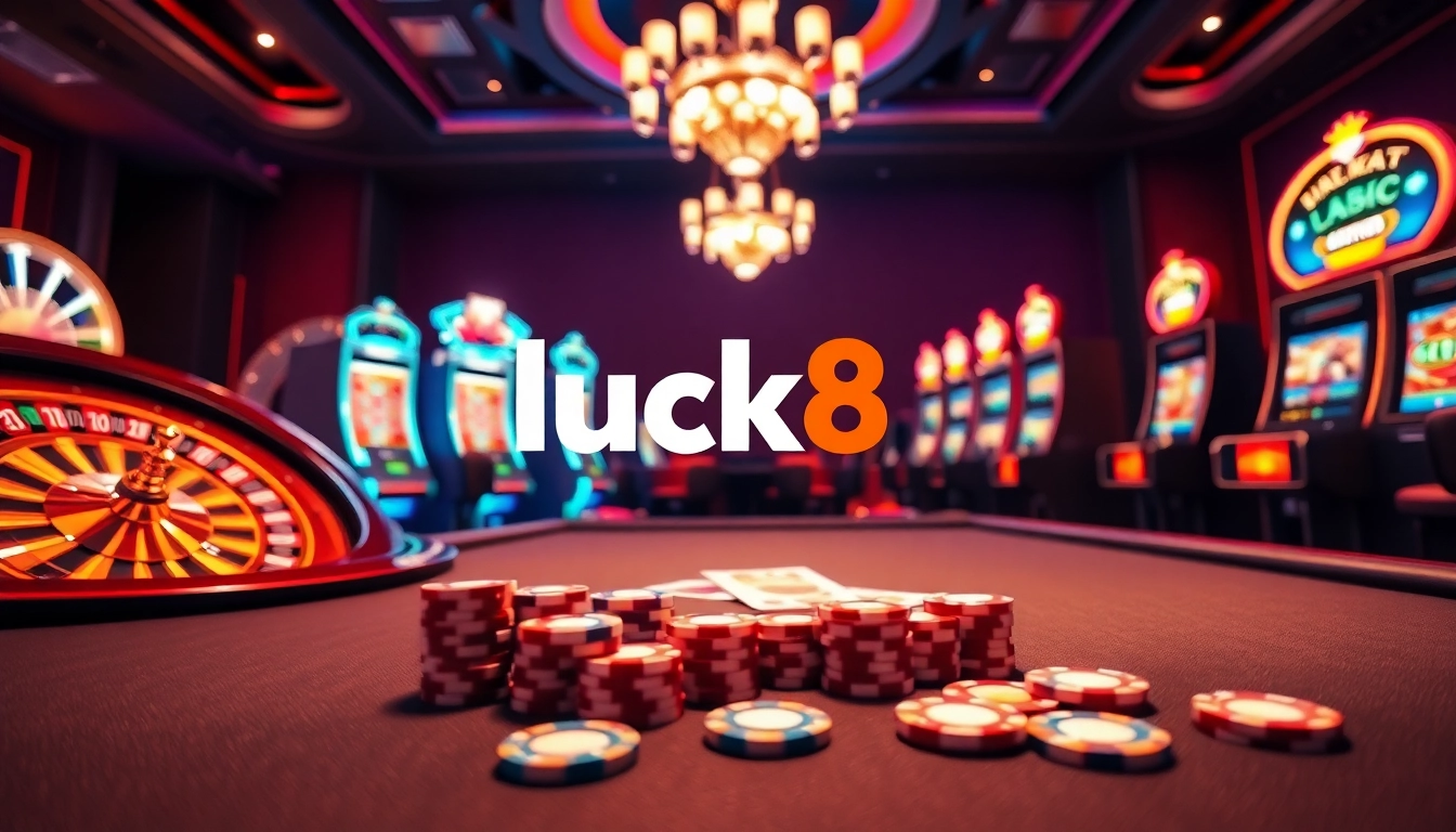 Engaging scene showcasing luck8 đăng nhập with vibrant casino elements and inviting atmosphere.