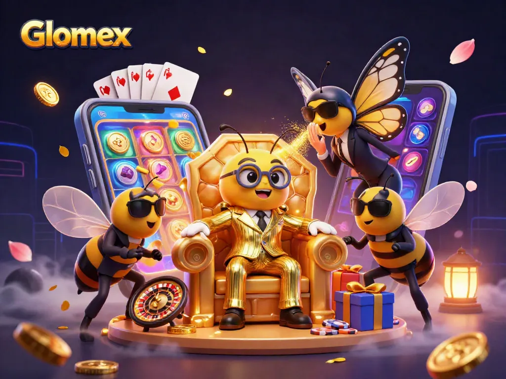Engage with Glomex in an action-packed casino scene showcasing winning strategies.