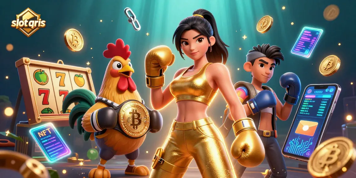 Experience winning thrills with slot qris in a vibrant, action-packed digital illustration.