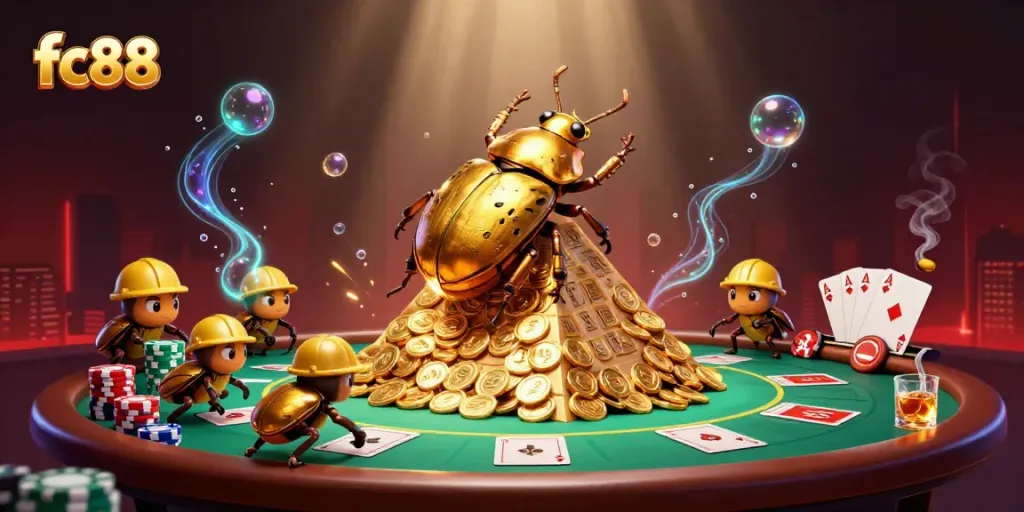 Experience the excitement of fc88 slots with golden themes and rich casino imagery.
