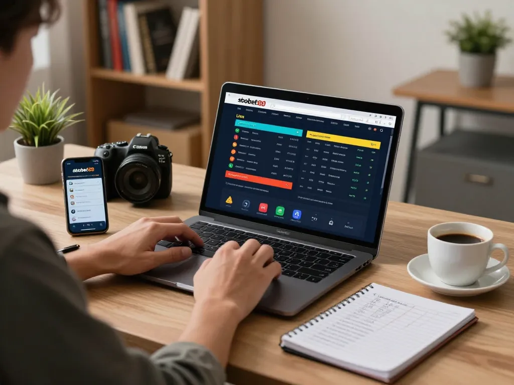 Engaging sports betting moment at sbobet88 platform, showcasing a user analyzing live match statistics.