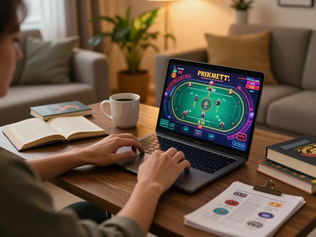 Engaging in online gambling at de bedste casinoer uden om rofus shows vibrant action on screen.