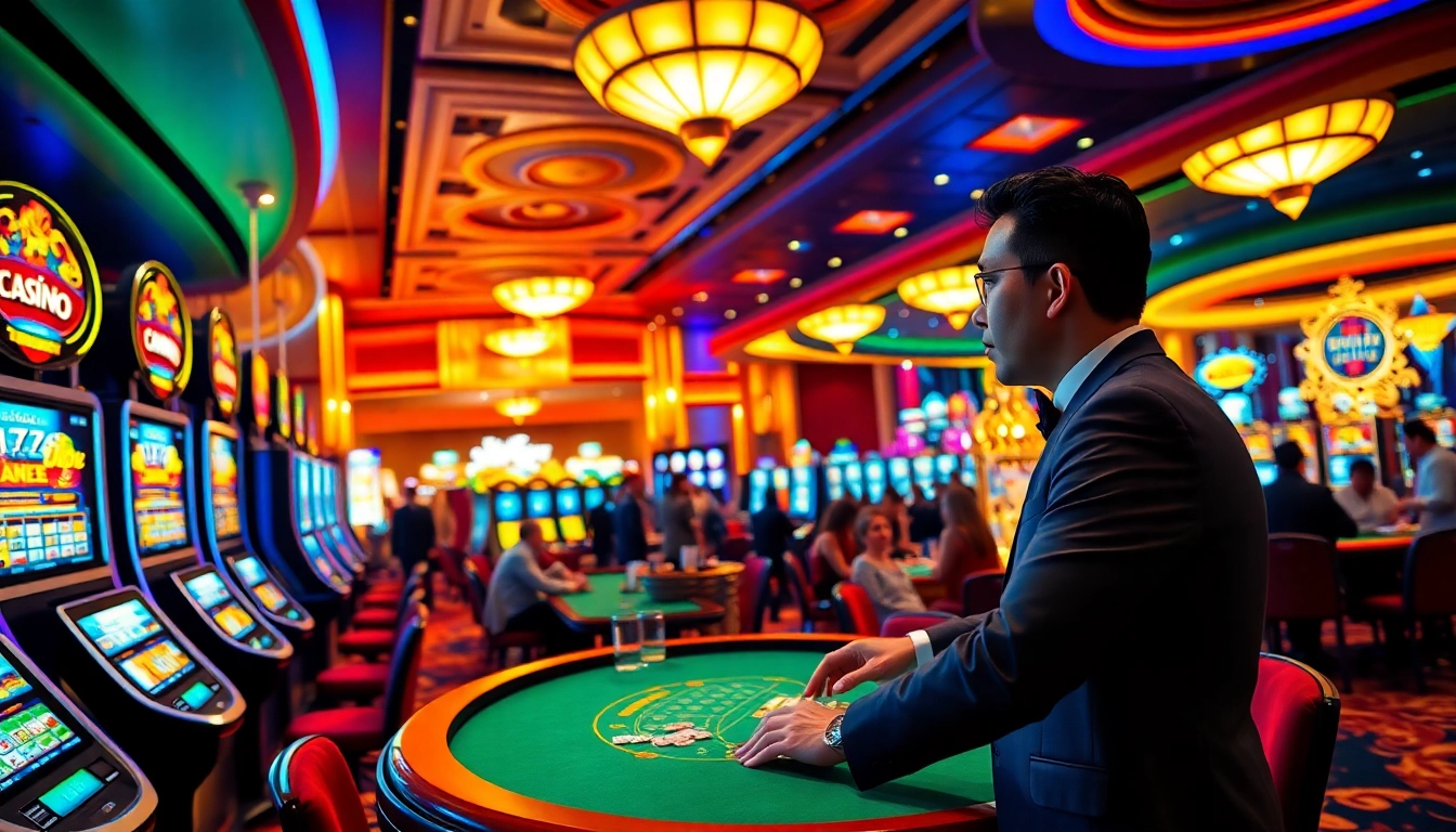 Experience a lively Casino Site atmosphere with elegant games and vibrant players in action.