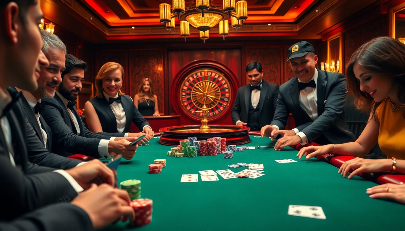 Exciting casino scene featuring poker action and i9bet logo on display with vibrant colors and rich details.