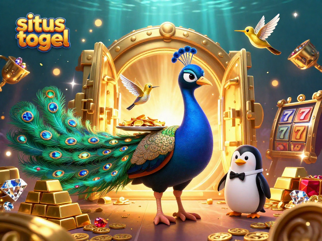 Spin and win at situs togel with dazzling gems and vibrant characters in this animated casino scene.