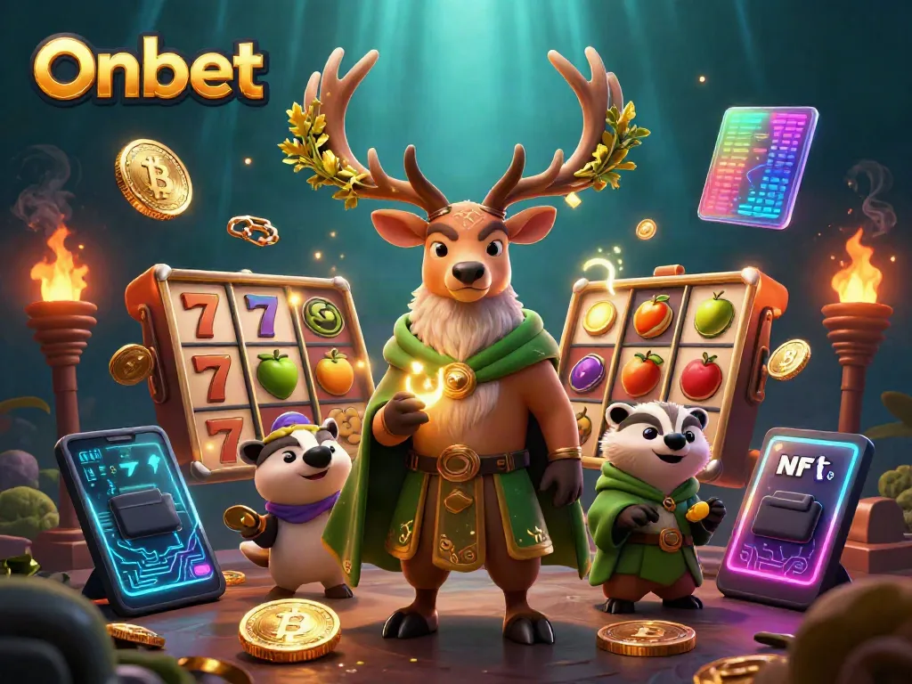 Experience thrilling gameplay at Onbet with a mystical druid and a wise badger among iconic casino symbols.