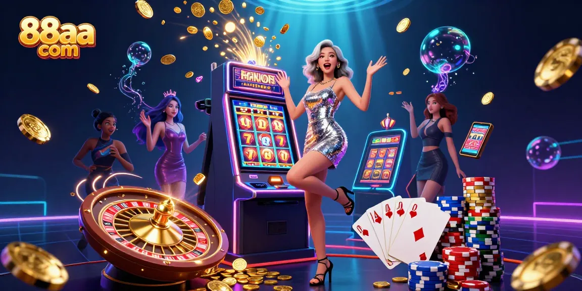Spin and win with 88aa com at exciting jackpot slots featuring cascading coins and bright lights.