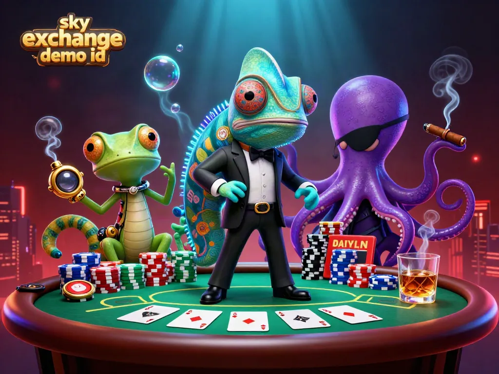 Bet on success with the sky exchange demo id featuring vibrant characters and casino gaming elements.