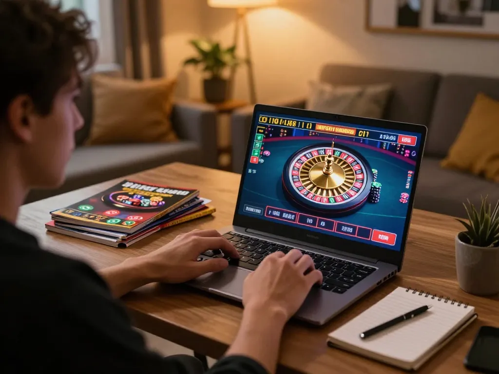 Engaging in strategic gameplay at luck88com during live roulette session at home
