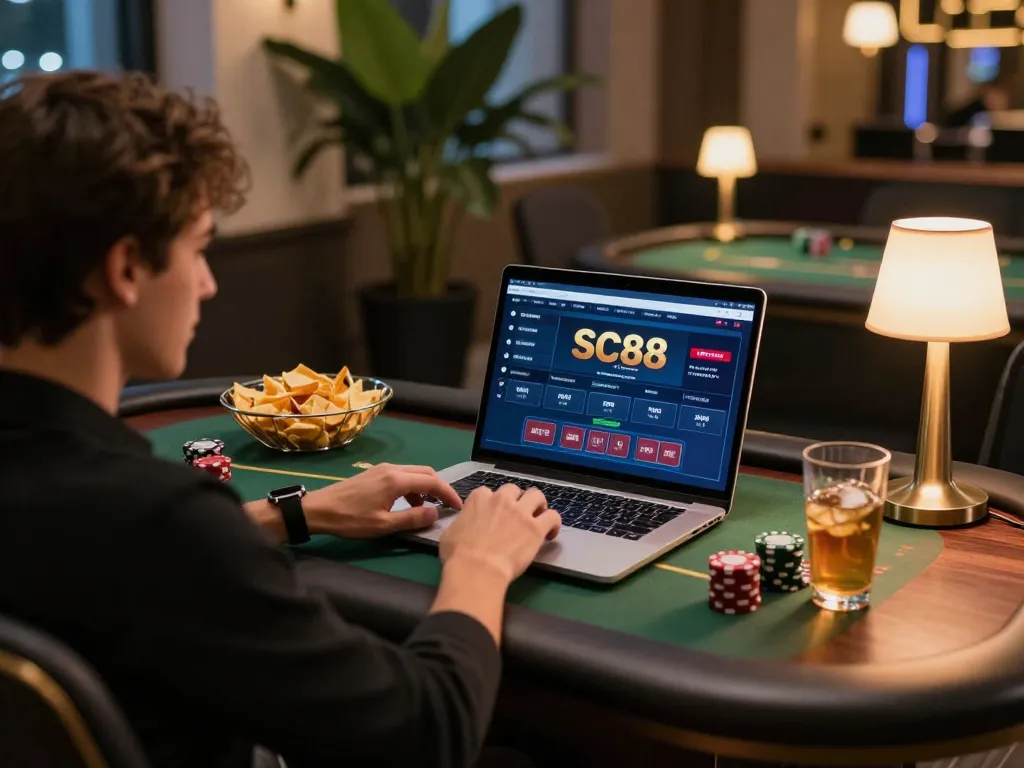 Player engaging with the SC88 online casino interface for an exciting gaming experience.