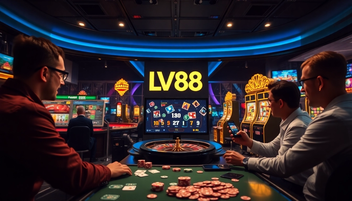 Experience thrilling online gaming at LV88 with luxurious visuals and engaging casino elements.
