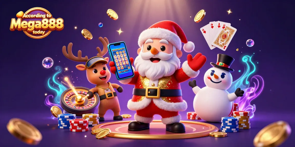 Play thrilling slots according to Mega888today with Santa Claus and friends in a vibrant casino!